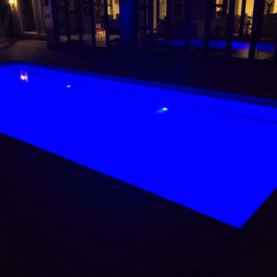Renovated pool night time